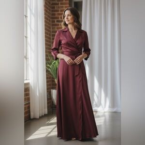 Faeriesty Burgundy Satin Jacket & A-Line Ball Gown Skirt Set | Size Medium| NWOT